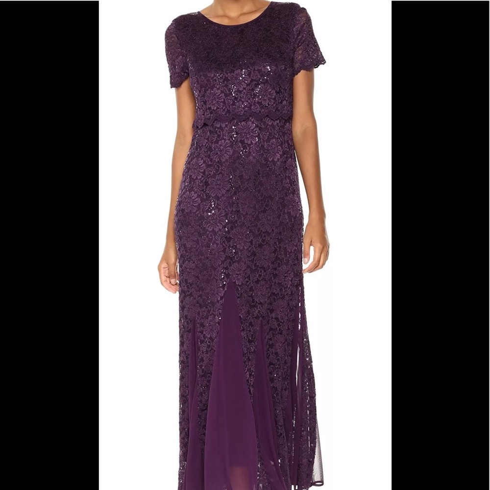 Formal Dress Plus Size 10 Purple Half sleeves R&M - Picture 1 of 5